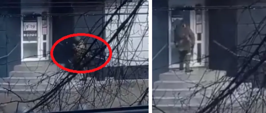 VIDEO| Momentul în care un soldat rus încearcă să spargă ușa unui bar, în Ucraina