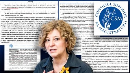 Gândul publică, în exclusivitate, plângerea penală a Justiției împotriva vicepremierului lui Bolojan. CSM a denunțat-o pe Oana Gheorghiu la Parchetul General pentru incitare la violență, ură și discriminare împotriva magistraților