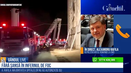 Alexandru Rafila, la GÂNDUL LIVE, despre incendiul de la SJU Neamț: A fost o greșeală politizarea acestei chestiuni! O astfel de tragedie se poate repeta din cauza infrastructurii vechi - VIDEO