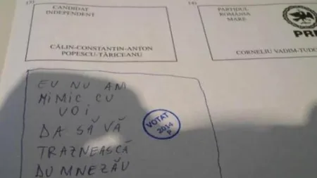Votul unui lugojean de alegeri prezidențiale 2014: „Eu nu am nimic cu voi, da' să vă trăznească Dumnezeu pe toți