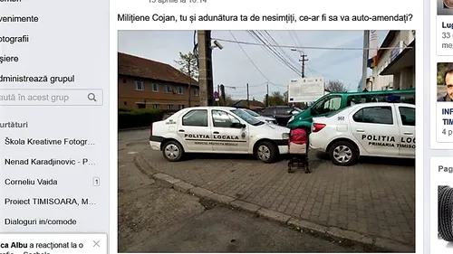 Timișorean care a pozat mașini ale Poliției parcate greșit, amendat cu 900 de lei pentru că i-a făcut pe agenți nesimțiți