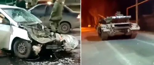 Accident grav între un taxi și un tanc în Donețk: ”GTA. Urmărire de 5 stele”