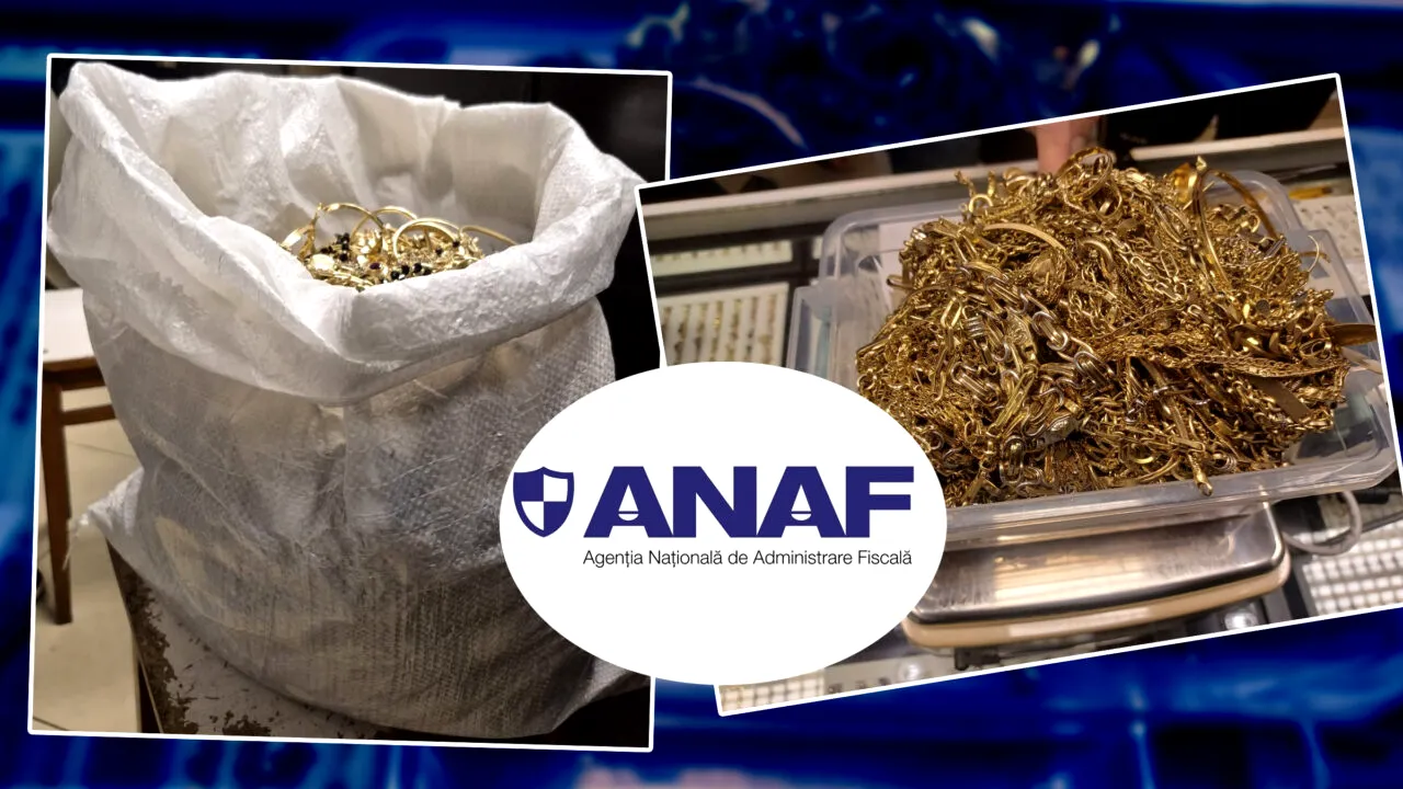 Saci de aur confiscați de ANAF de la casele de amanet. Inspectorii au vizat și casele de schimb valutar. Câte zeci de milioane de lei au confiscat