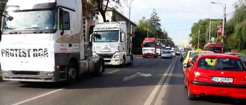 Transportatorii protestează și în Sibiu, Suceava, Arad și Pitești