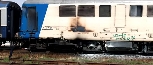 Locomotiva unui tren de călători a izbucnit în FLĂCĂRI, în zona Grădinari. Șase pasageri au avut nevoie de îngrijiri medicale