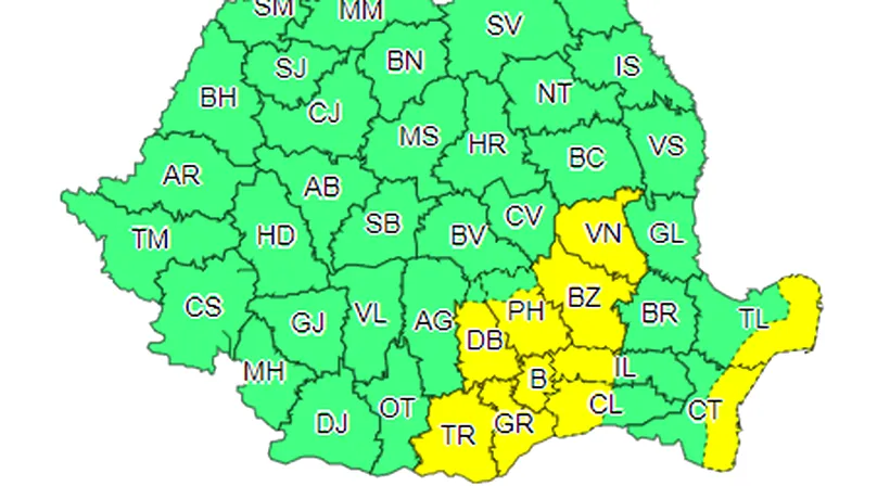 ANM, prognoză specială pentru București. Codul galben din Capitală va intra în vigoare în următoarele ore!