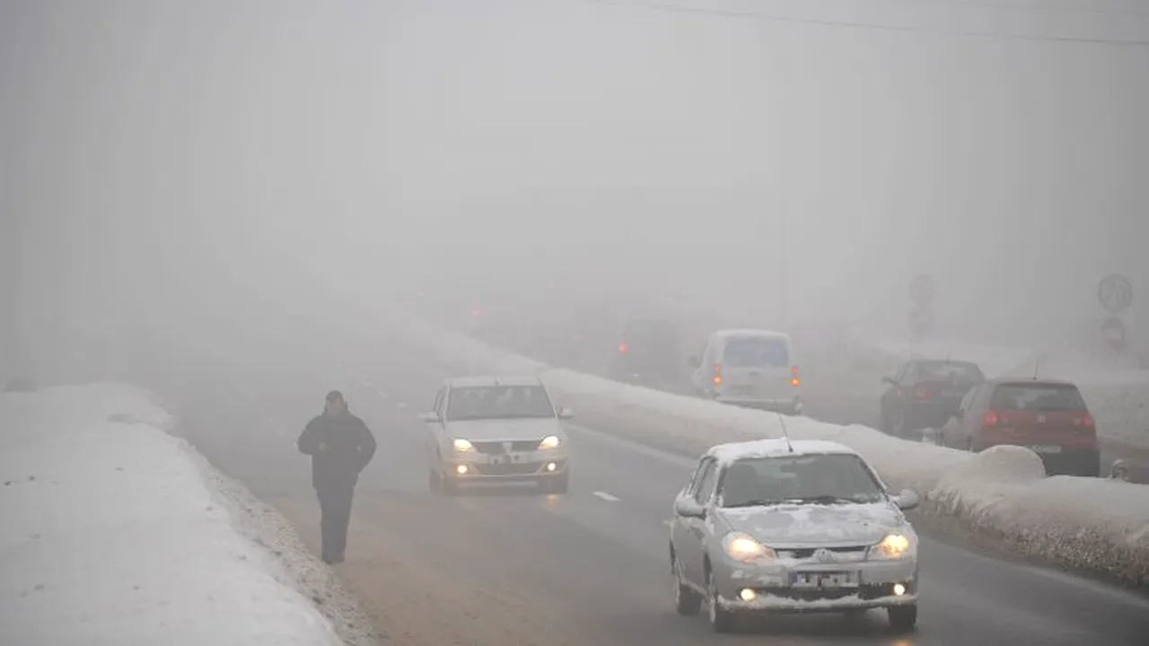 Cod galben de ceață în București și 18 județe din sudul și estul țării, până la ora 22.00