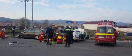 Tragedie în Dâmbovița. Un șofer care a adormit la volan a provocat un accident soldat cu șase răniți, între care doi copii