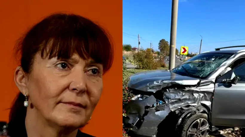 Versiunea Monicăi Macovei despre accident: „Nu am pierdut controlul maşinii nici o secundă. Motociclistul a intrat în aripa stângă a maşinii, moment în care airbags s-au declanşat, cauciucul din stânga faţă s-a spart”