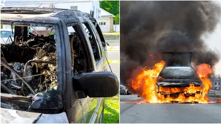 Un băiat de 15 ani a dat foc mai multor mașini din centrul Brașovului, în urma unei provocări online. Cum a reușit să incendieze autoturismele