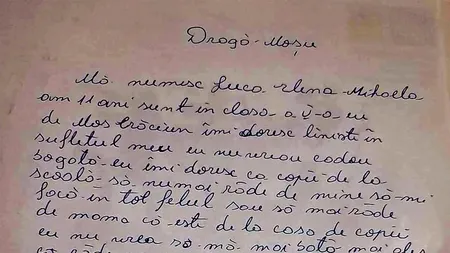 Scrisoarea tulburătoare a Elenei, o elevă de 11 ani din Prahova: 