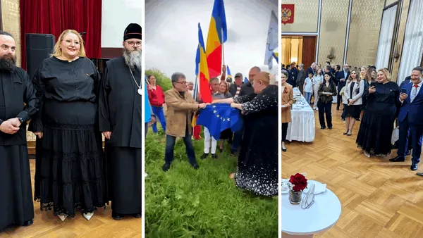 Diana Șoșoacă a fost la Ambasada Rusiei de Ziua Victoriei, apoi a rupt în două drapelul Europei. Imagini de la ambele acțiuni ale președintei SOS
