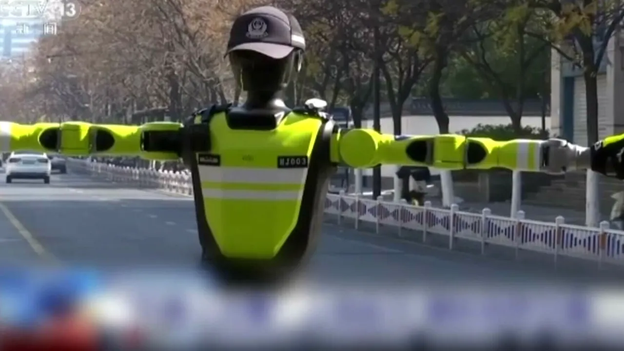 Robotul din intersecție. China produce primul agent de circulație inteligent. Știe să și fluiere