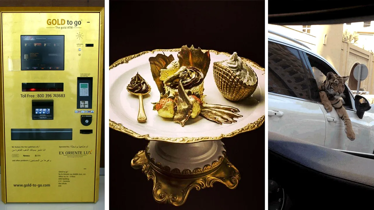Cele 18 lucruri bizare care sunt posibile numai în Dubai. Automatul cu lingouri de aur, prăjitura de 1.000 dolari și animalele sălbatice de companie