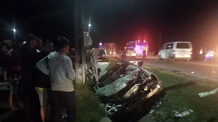 Accident la Schitu Golești, Argeș. Un autoturism a acroșat un autobuz: un morti și doi răniți