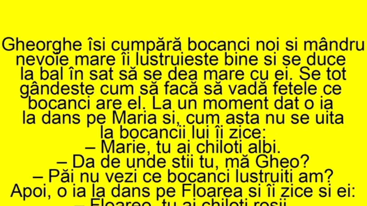 Bancul de vineri | Bocancii noi ai lui Gheorghe