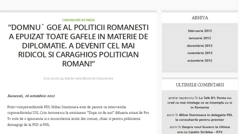 Noul membru al PNL, Mihai Stănișoară, și-a șters de pe blog criticile la adresa lui Crin Antonescu