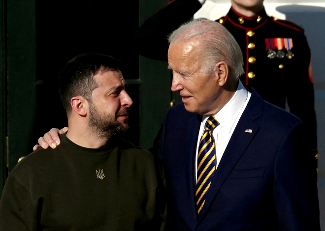 Președintele SUA, Joe Biden, și președintele Ucrainei, Volodimir Zelenski / Sursa foto: Profimedia