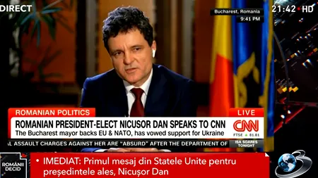 Nicușor Dan, la CNN: „Trebuie să ajungem să recâștigăm încrederea românilor”