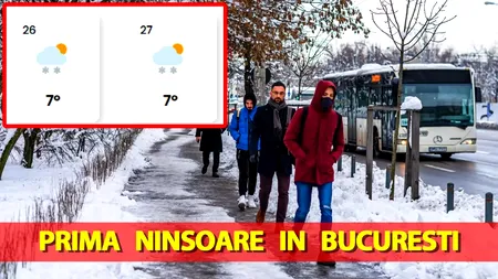 Meteorologii Easeweather au anunțat deja prima ninsoare în București. Nu s-a mai întâmplat de ani buni așa ceva!