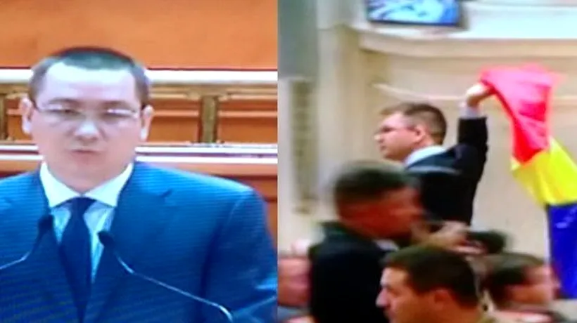 Mihail Neamțu a întrerupt ședința din Parlament în care vorbea premierul. Ponta este Iuda și ne-a vândut
