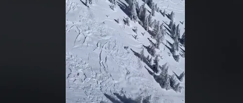 Momentul în care un schior este SURPRINS DE AVALANȘĂ, filmat de către SALVAMONTIȘTI: Căderea de zăpadă a provocat-o CHIAR EL