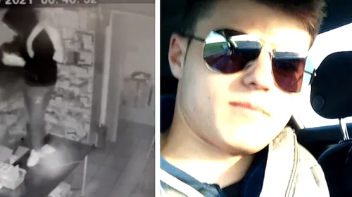 VIDEO| Cum a devenit un fost polițist hoț profesionist. Primele imagini cu Iulian, tânărul care a spart bănci, farmacii și săli de jocuri, în timp ce fură un seif cu 18.000 lei