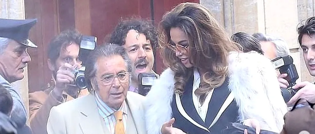 FOTO - House of Gucci. Mădălina Ghenea, pe platourile de filmare alături de legendarul Al Pacino. Românca o interpretează pe Sophia Loren
