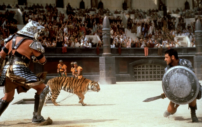 Scenă de luptă din „Gladiator” (2000)- Profimedia 