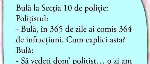 BANCUL nopții | Bulă ajunge la Secția 10 de poliție