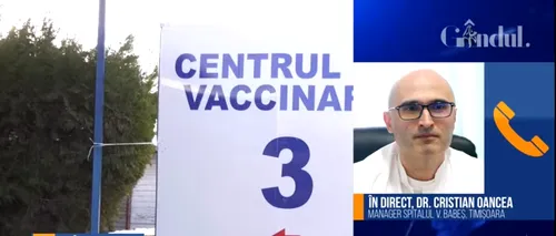 GÂNDUL LIVE. Dr. Cristian Oancea, managerul Spitalului Victor Babeș din Timișoara: Înregistrăm tot mai multe cazuri de tineri cu forme severe de COVID-19. Facem apel la responsabilitatea și solidaritatea oamenilor | VIDEO