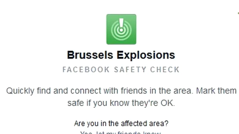 Facebook a activat serviciul control de siguranță după atacurile de la Bruxeles