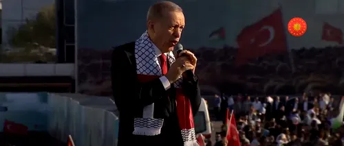 VIDEO | Președintele Erdoğan s-a dezlănțuit la un uriaș miting pro-palestinian. „Israelul este un ocupant. Vom declara Israelul criminal de război”