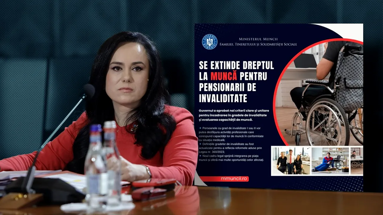 Ministerul Muncii: Se extinde dreptul la muncă pentru pensionarii de INVALIDITATE