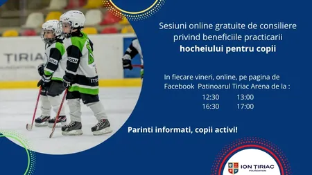 Fundatia Tiriac demareaza un proiect de consiliere online pentru parintii care vor sa se informeze referitor la beneficiile practicarii hocheiului in randul copiilor