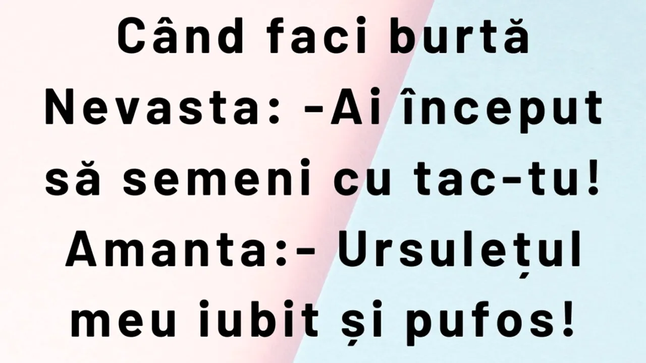 Bancul de vineri | Când faci burtă