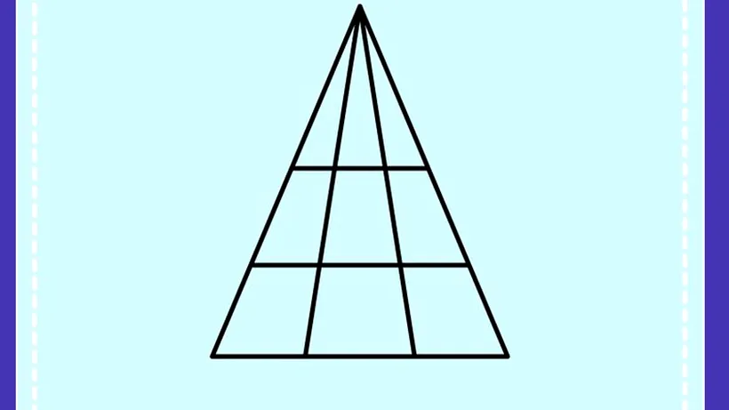 Test IQ | Ești mai deștept decât un copil de 12 ani? Câte triunghiuri sunt în total, în această imagine?