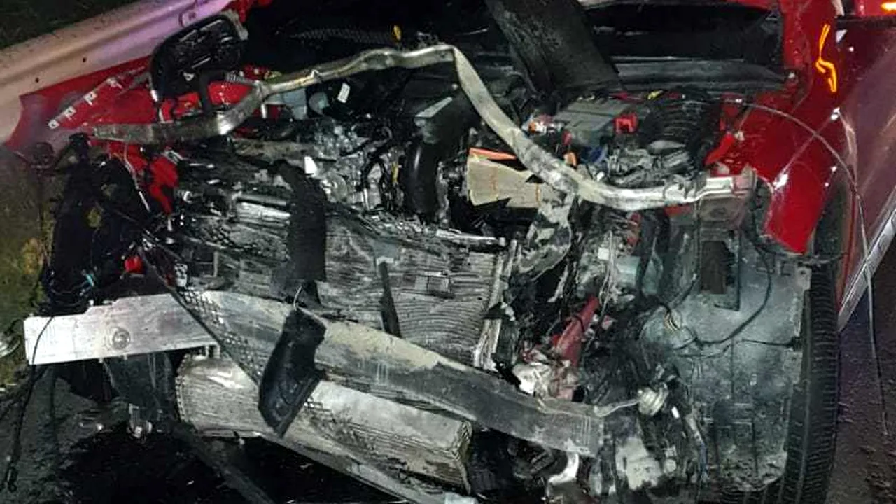 Urs lovit de 4 mașini pe autostrada Sibiu-Deva. Patru persoane au avut nevoie de îngrijiri medicale