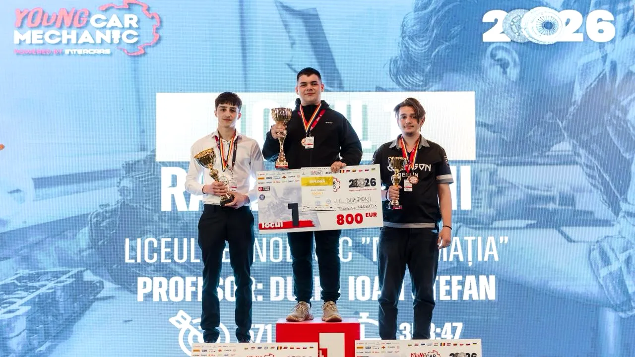 Un elev din Sighetu Marmației a câștigat competiția Young Car Mechanic. Raul Dobroni a devenit cel mai bun tănâr mecanic din țară