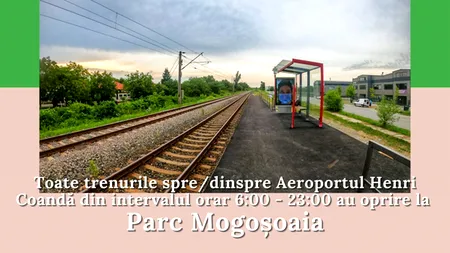 Trenurile CFR de pe ruta Gara de Nord - Aeroportul Otopeni vor opri și în stația „Parc Mogoșoaia”. De când intră în vigoare decizia