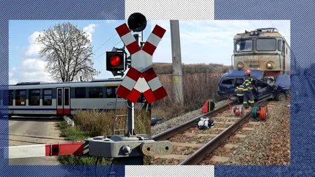 O mașină a Ambasadei Indiei, spulberată de tren în Brașov