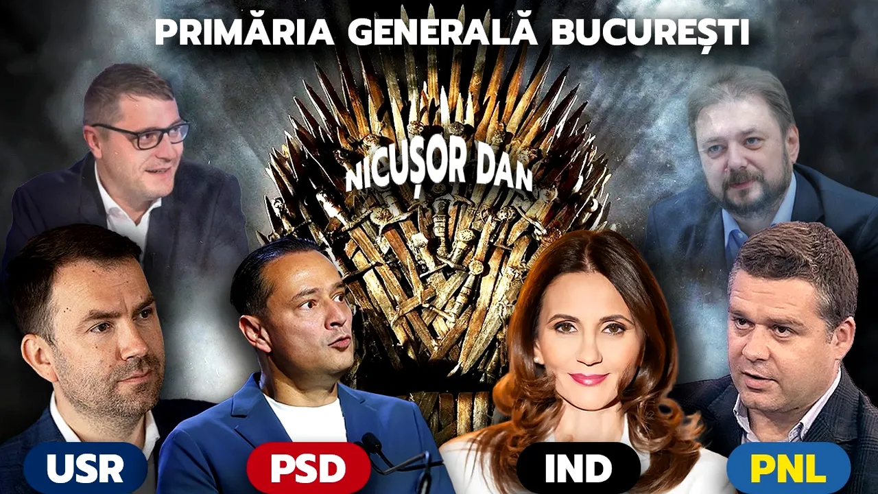 A început Urzeala Tronurilor la Primăria Capitalei. Coaliția de guvernare și-a desemnat 3 bărbați să se lupte între ei, în timp ce Opoziția se unește în spatele unei femei. Primele previziuni ale sociologilor: „Va fi un val împotriva partidelor mari”/ „Va fi o confruntare între PNL și USR”