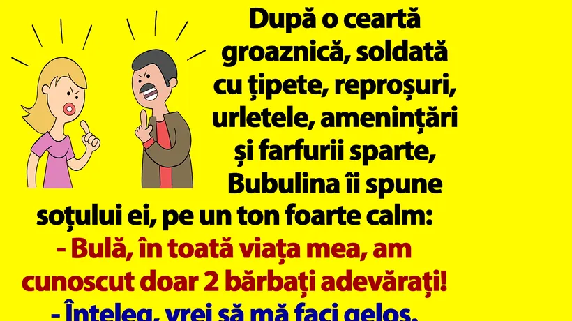 BANC | Bubulina, după o ceartă cu Bulă: În toată viața mea, am cunoscut doar 2 bărbați adevărați!