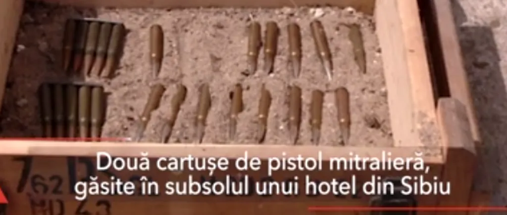Două cartușe de pistol mitralieră au fost găsite în subsolul unui hotel din Sibiu