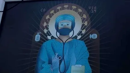 REACȚIE. Biserica, scandalizată de panourile stradale cu medicii în chip de sfinți: „E un demers blasfemiator”