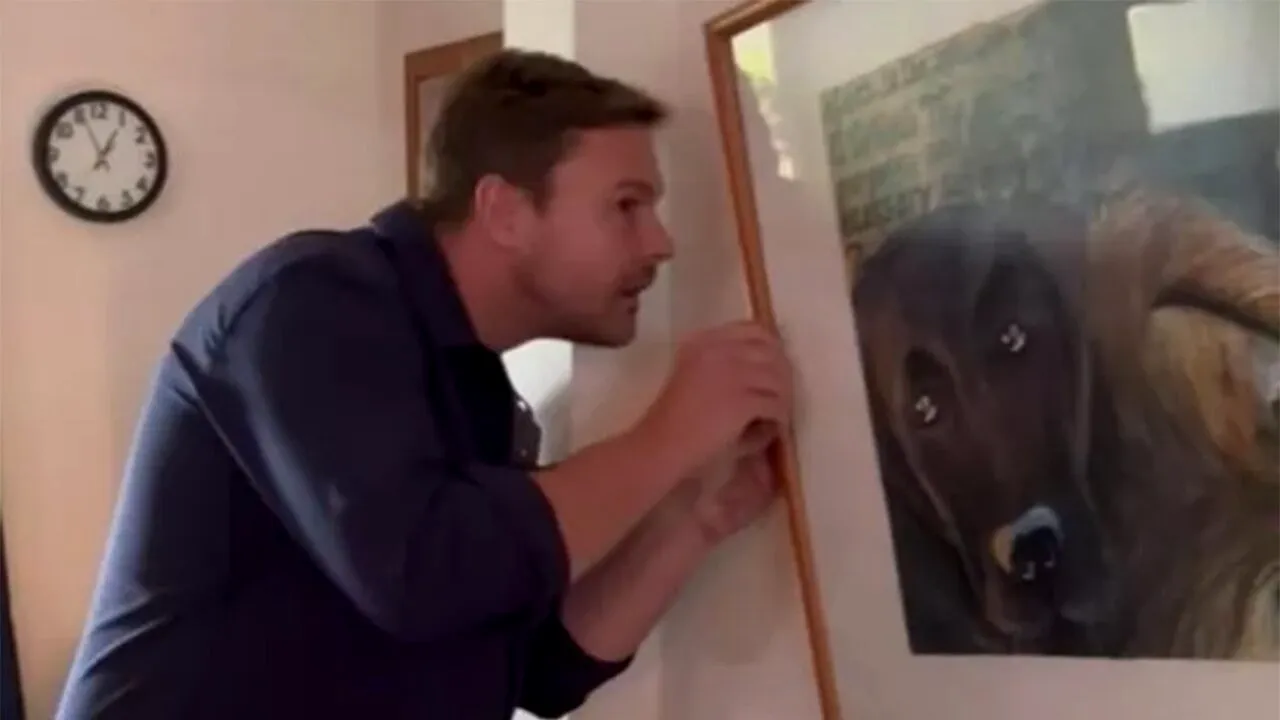 Acest bărbat a observat că tabloul din sufragerie e înclinat. Când l-a dat la o parte și a văzut motivul, a ÎNCREMENIT