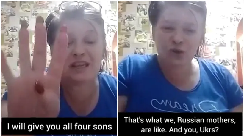 VIDEO ȘOCANT | ”Am 4 băieți și-i voi da la război, apoi voi face alții”. Mesajul devenit viral al unei mame din Rusia
