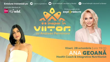 Ana Geoană, fiica lui Mircea Geoană, este invitată la „Înapoi în viitor”, vineri, 28 octombrie, de la ora 19:00