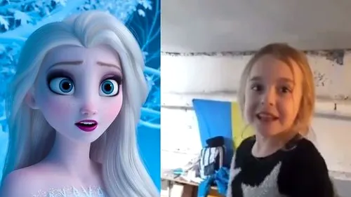 VIDEO emoționant. Fetița care a cântat melodia din „Frozen” în buncăr a primit mesaj chiar de la „Elsa”. Ce i-a transmis Idina Menzel