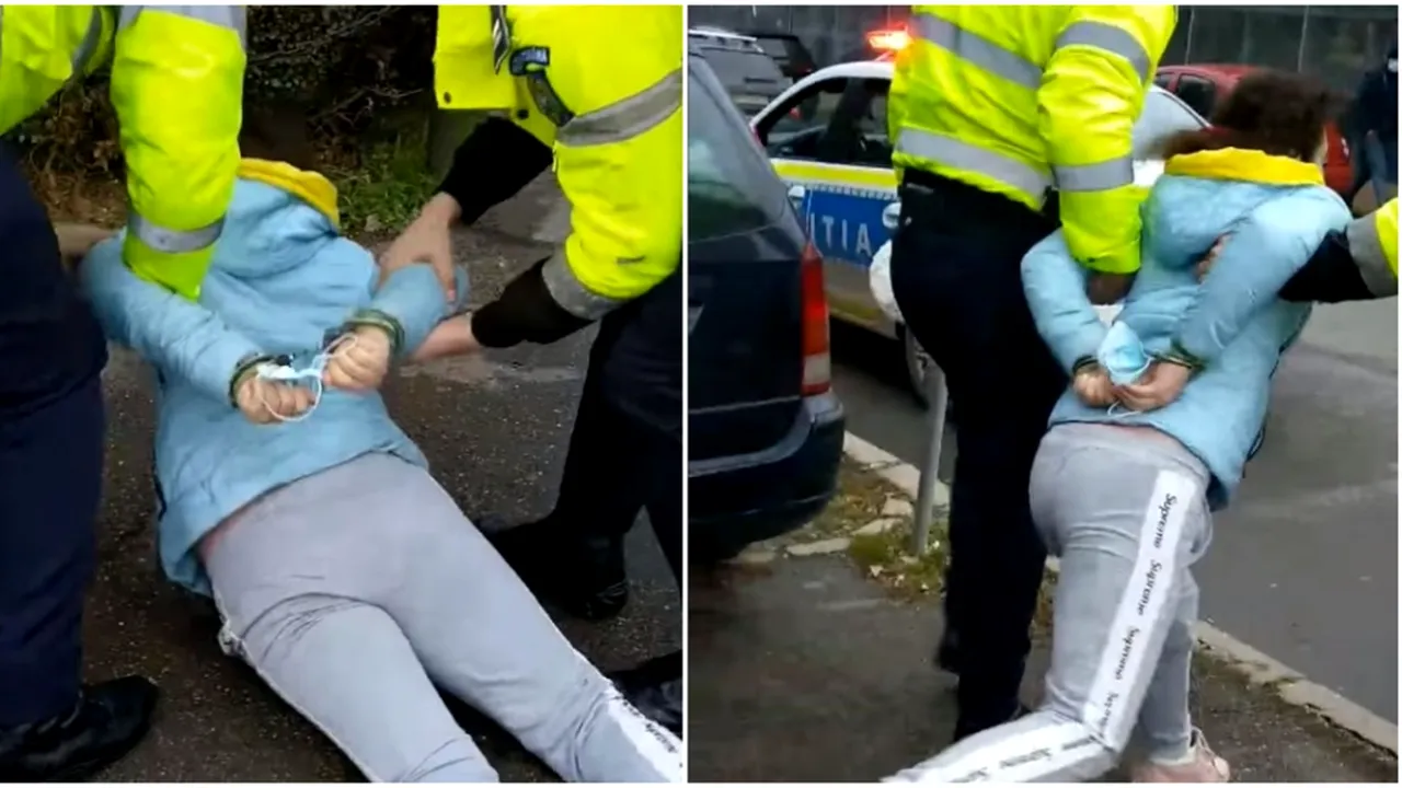 Femeie, săltată de poliție de pe stradă pentru că nu purta masca sanitară